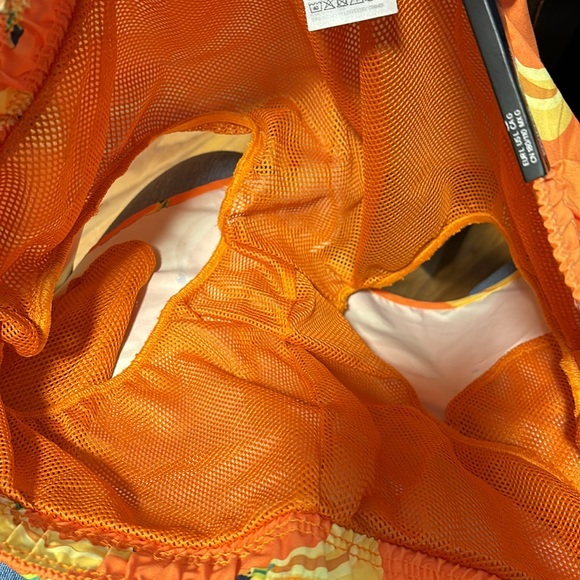 NWT H&M Large All Over Banana Print 3” Inseam Swim Trunks Shorts Orange Mesh - Picture 7 of 7